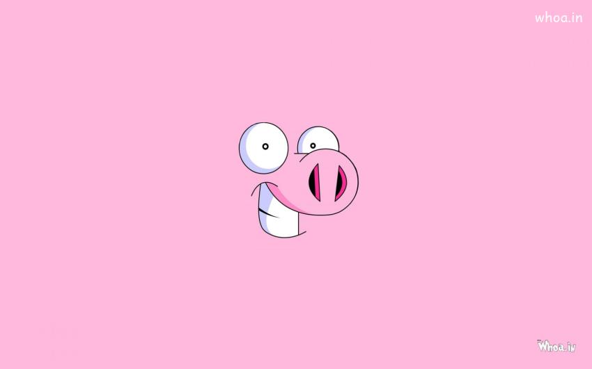 Pink Pig Funny Smile HD Cartoon Funny Wallpaper