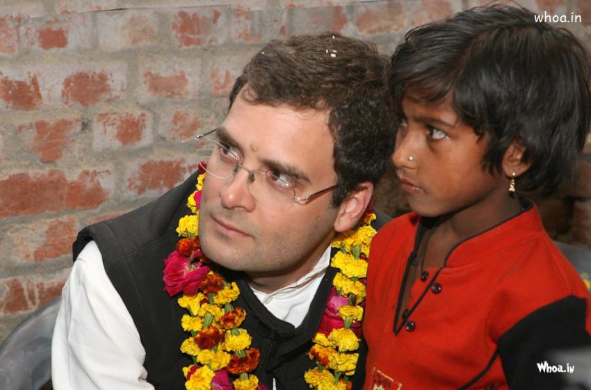 Rahul Gandhi With Children HD Wallpaper