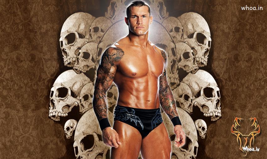 Randy Orton The Viper With Skull Background HD Wrestler Wallpaper