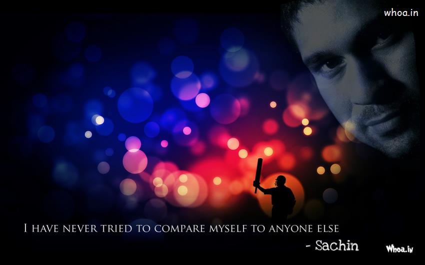 Sachin Tendulkar Face Closeup With Quotes HD Wallpaper