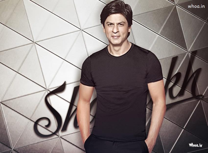 Shah Rukh Khan Black T-Shirt With Smiley Face HD Wallpaper