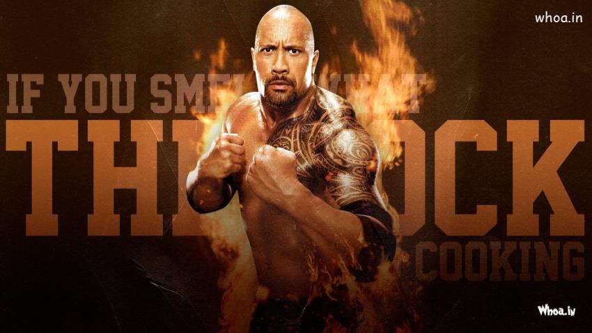The Rock Fight With Fire Background HD WWE Wallpaper