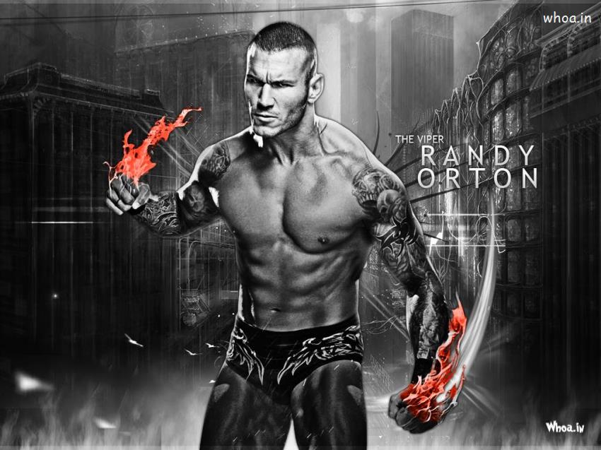 The Viper Randy Orton Black And White HD Wallpaper