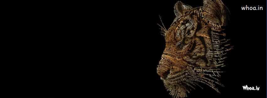 Tiger Face With Dark Background HD Facebook Cover
