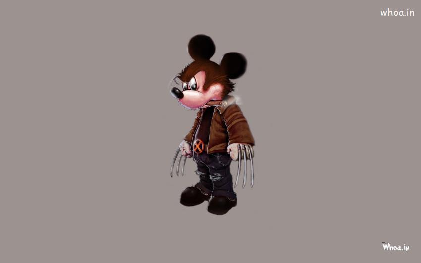 Wolverine Mickey Mouse HD Cartoon Wallpaper