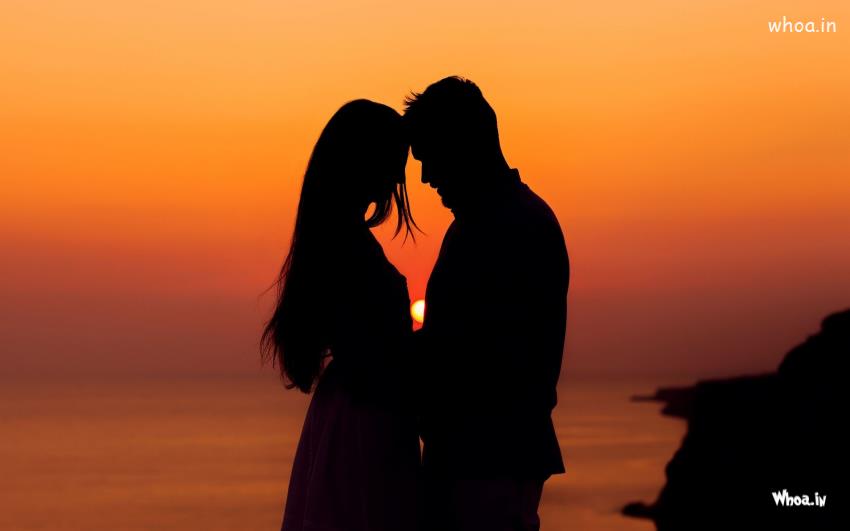 Young Couple Feeling Romance With Sunset HD Love Wallpaper