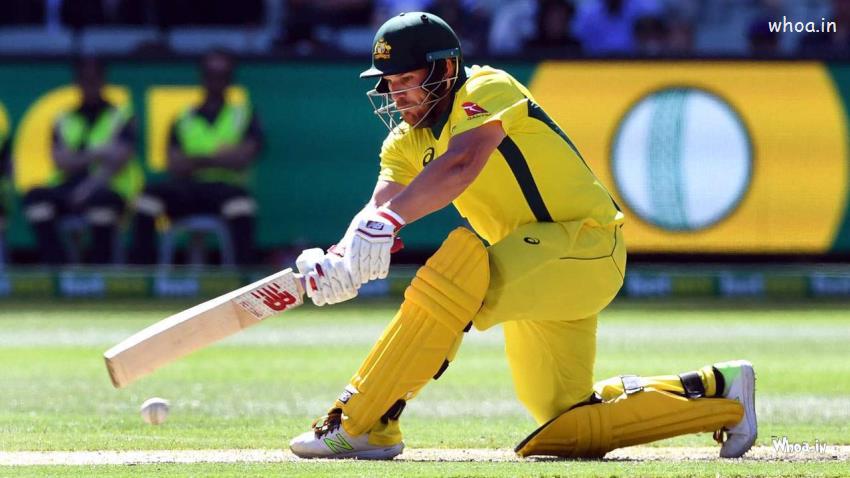 Aaron Finch Australian Cricketer Playing Shot Hd Image