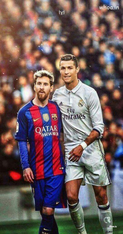 Cristiano Ronaldo & Lionel Messi Standing Together Football Players Hd  Images Wallpapers