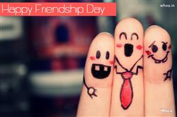 Beautiful Art image of three fingers for wishing happy friendship day