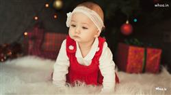 Cute Baby Girl Toddler Wearing Red White Dress In 
