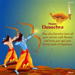 Happy Dussehra With Ravan Free Hand Design HD Wallpaper