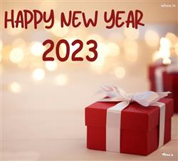 Gifts with new year wishes red colour images