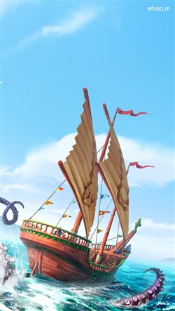 HD Mobile wallpaper: sea, boat, landscape,sailing 