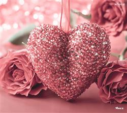 HD Pink heart with flower pictures download