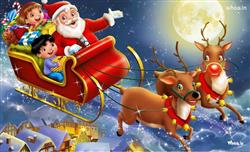 Merry Christmas Greetings Cartoon Santa Claus Wall