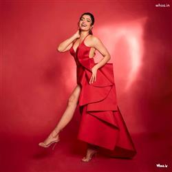 Rashmika Mandanna Latest Hot Images Red Dress For 