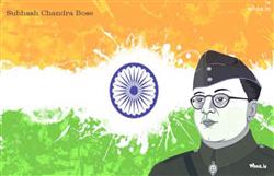 Subhas Chandra Bose and indian flag best images
