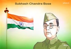 Subhas Chandra Bose and indian flag images