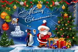 Wishe You All Merry Christmas With SantaClaus Wall