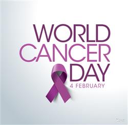World cancer day greeting image with the symbol of