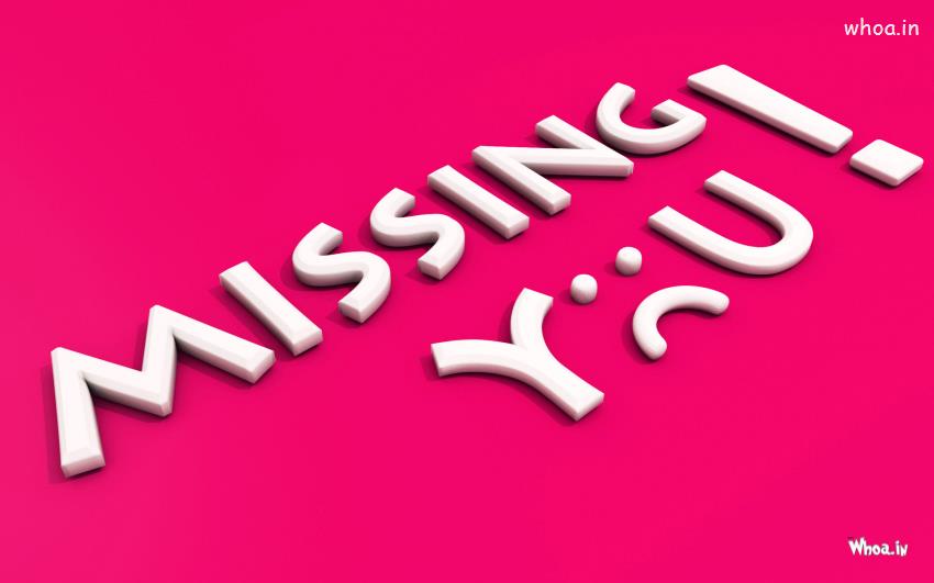 I Missing You Massage With Pink Background