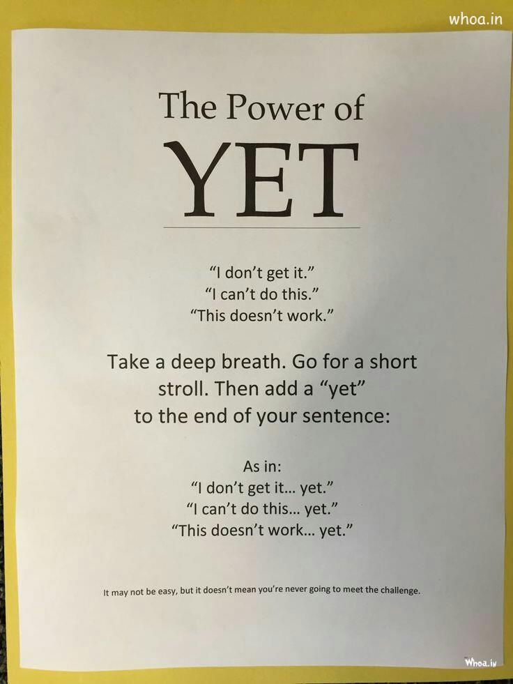 Image Of The Educational Thought, The Power Of YET