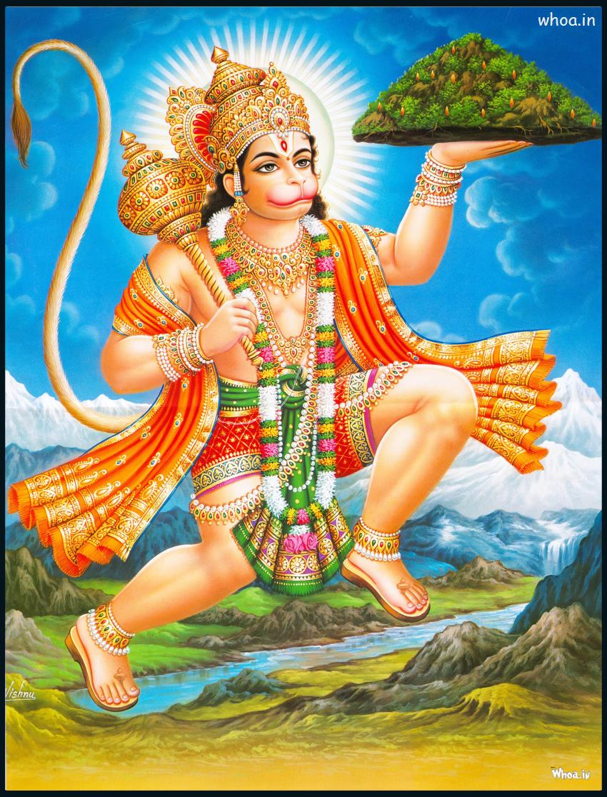Hanuman Carrying Mountain HD Image