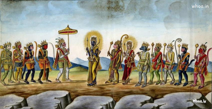 Ram And Hanuman Team With Sugriv And Bali