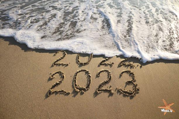 Beach With Good Bye 2022 & Welcome 2023 Pictures Download