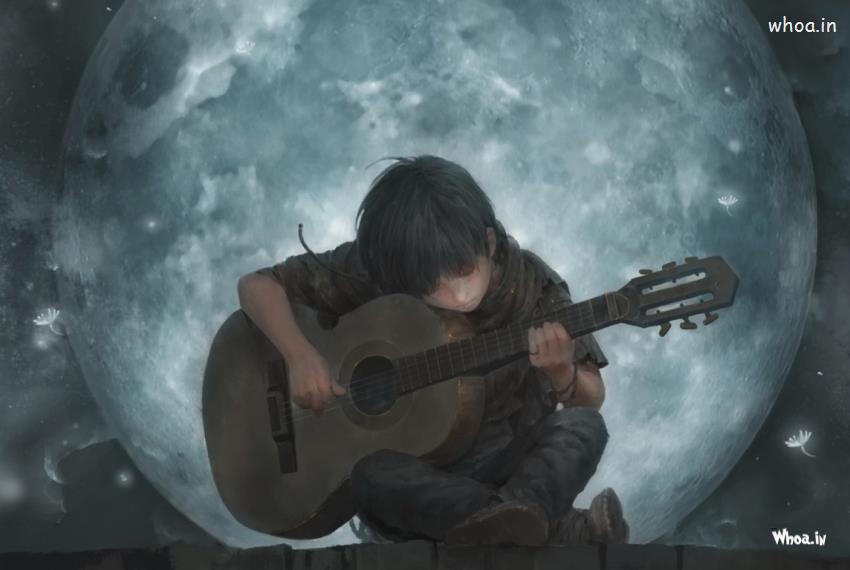 Best HD Painting Wallpaper Of Guitar  , Painting Of Music 
