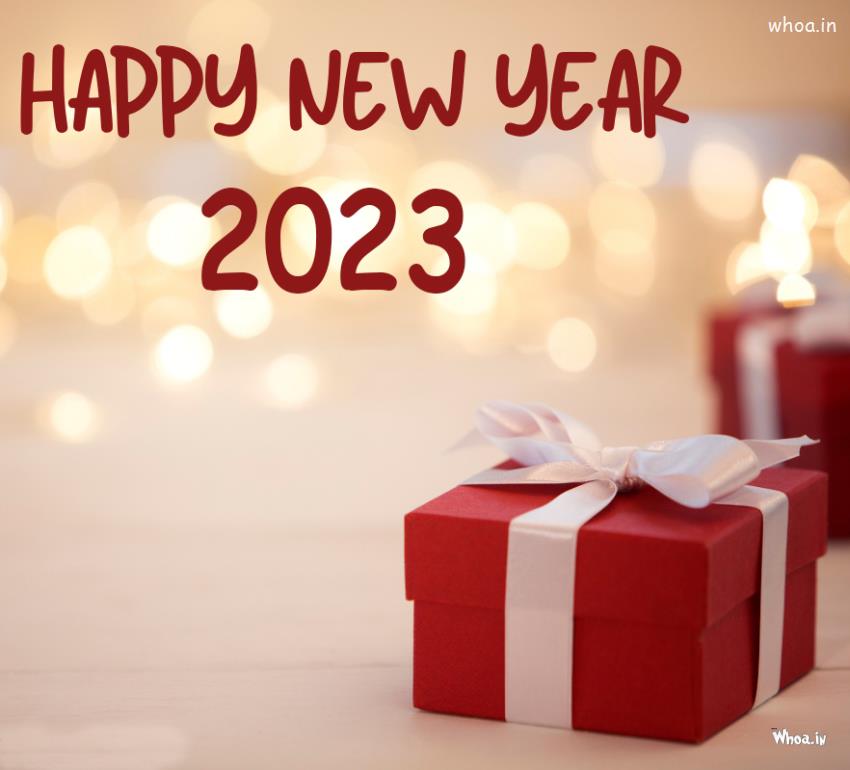 Gifts With New Year Wishes Red Colour Images , New Year