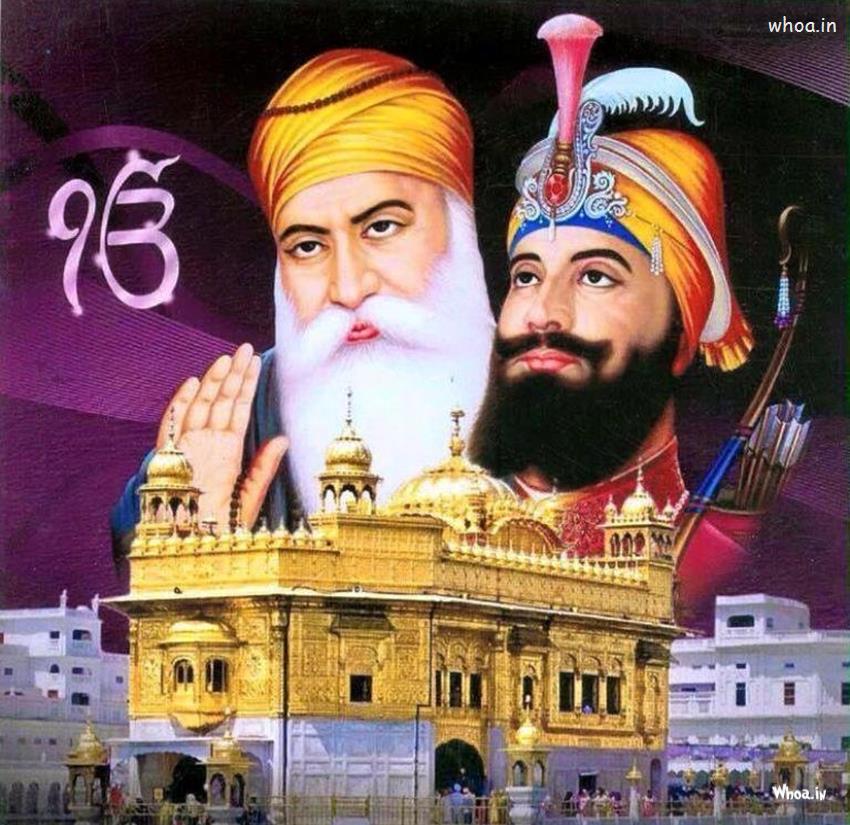 Guru Nanak And Guru Gobind Singh Pic With Gurudwara Download