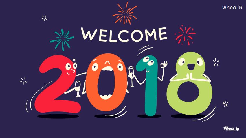 Welcome New Year 2018 Fun Wallpapers, 4K HD Wallpapers