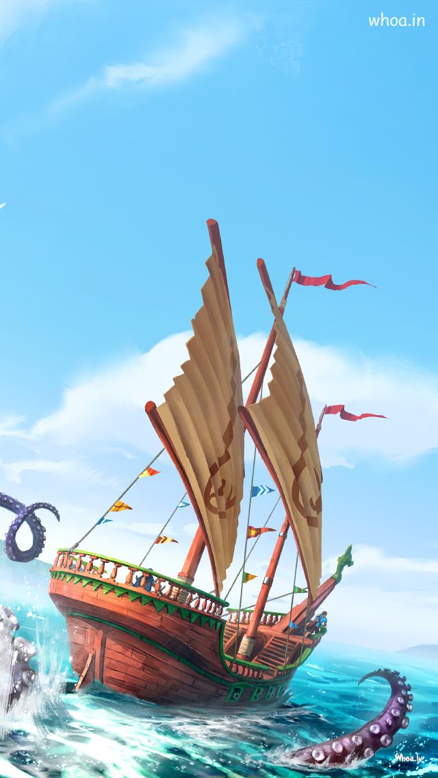 Mobile Wallpaper: Sea,Boat,Landscape, Sailing Ship Fishing 