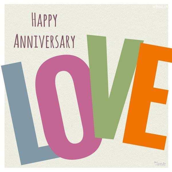 Lovely Happy Anniversary Wishing Image With Big Love