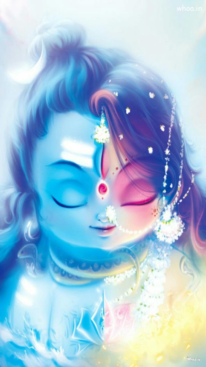 The Wonderful And Colorful Art Image Of Lord Shiva And Uma