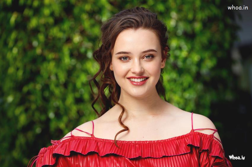  Images For Katherine Langford , Red Outfit With Best Smile