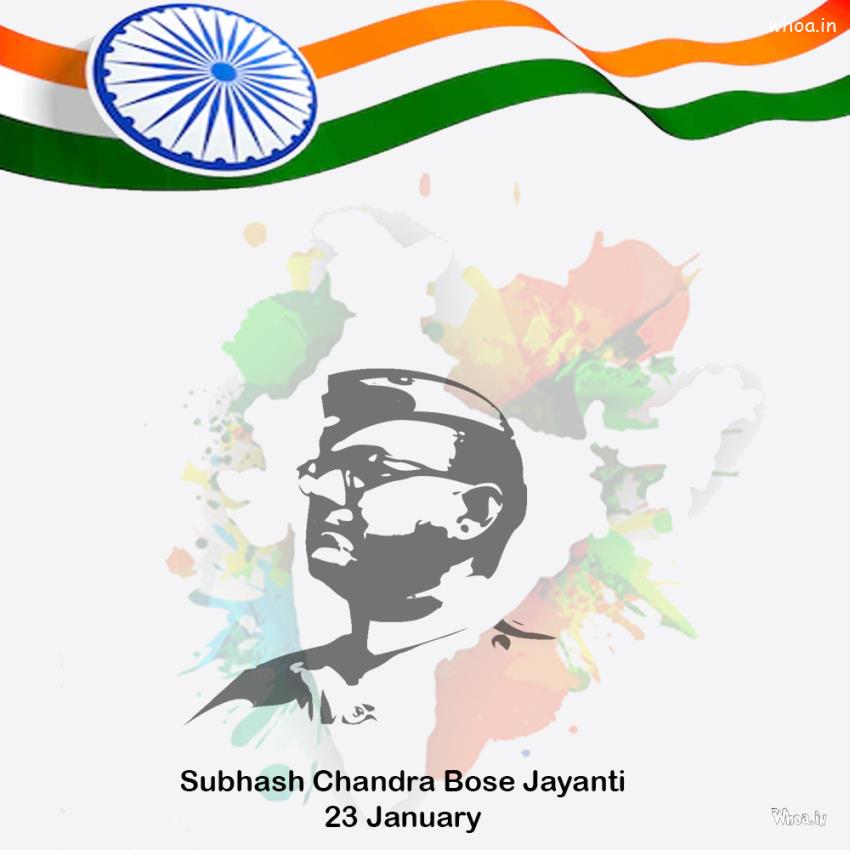 Indian Flag With Subhas Chandra Bose Pictures Download