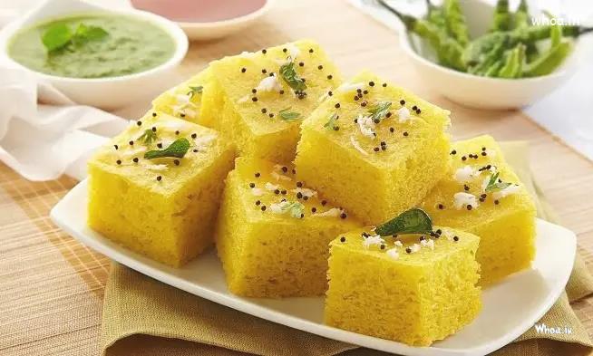 Khamal Dhokla Best Gujarati Food HD Pictures Download