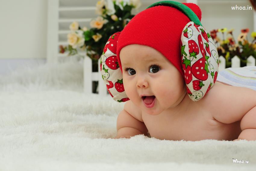 Baby Winter Hat Stock Photo||Winter Cutesiest Pose Babyimage