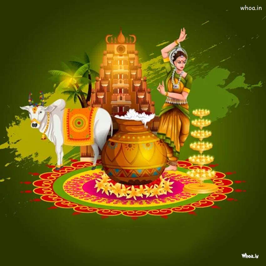 Latest Best Pongal Painting Image & Photo Free Download