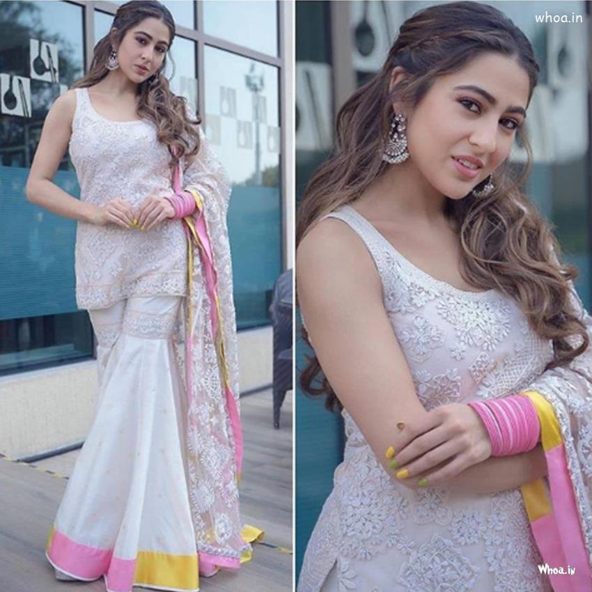 Hot,Sexy Look Sara Ali Khan In White Dress Hd Image Download