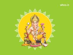 Lord Ganapati Animated Gif In Background Green Wallpaper