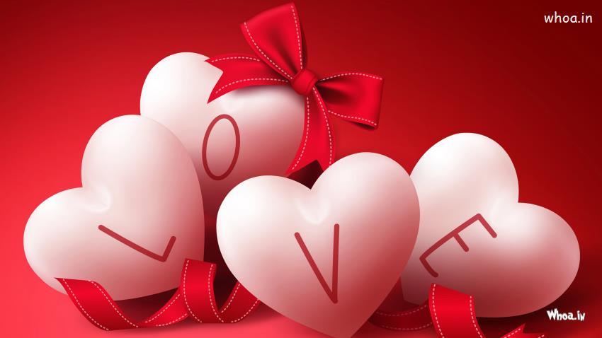 Love White Heart Shapes Red - HD Wallpapers - Love Wallpaper