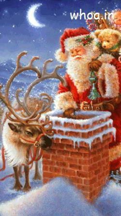 Mary Christmas Santa Claus is coming to town Anima