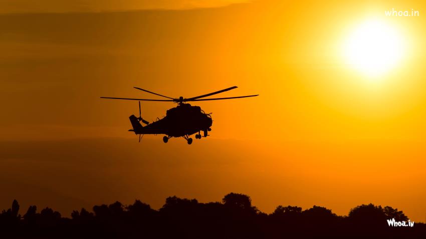 Mil Mi 2 Attack Helicopter Silhouette 4K Wallpapers Download