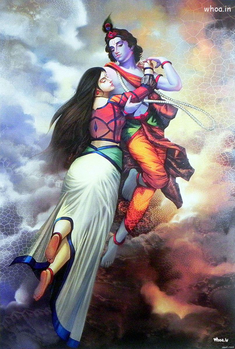 The HD Image Of Lord Krishna And Radha In The Bramhand