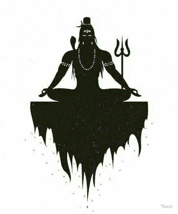 Black And White Image Of Lord Shiva In Dhyan Mudra.
