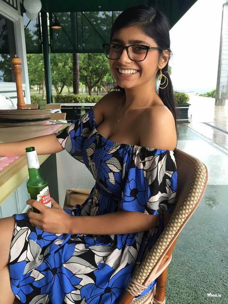 Image Of The Hot And Sexy Mia Khalifa With Beer Bottle