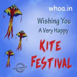 Wishes for Kite Festival animated greeting Gif    